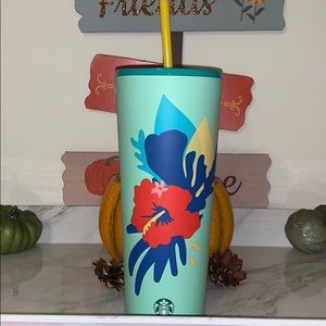 {SOLD}Starbucks hibiscus flower tumbler